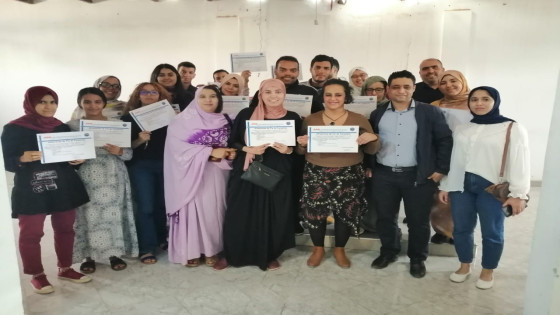 الحفل الختامي للدورة التكوينية المبرمة بين الوكالة الوطنية لانعاش التشغيل و الكفاءات و المدرسة التقنيه للتسيير الاهرامات