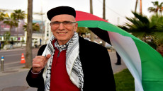 Moroccan human rights activist Sion Assidon poses for a photograph during a demonstration called by the Boycott, Divestment and Sanctions (BDS) movement against a concert by Enrico Macias in protest at pro-Israeli positions adopted by the French singer, who is of Algerian Jewish descent, in Casablanca on Febuary 14, 2019. - For rights activist Sion Assidon, a Moroccan of Jewish descent who also describes himself as Berber and Arab, Zionism breeds anti-Semitism in today's Arab world but aversion to Israel's policies is not a form of racism. (Photo by - / AFP) (Photo credit should read -/AFP via Getty Images)